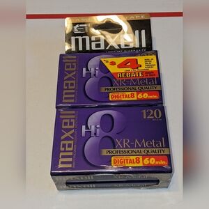 Lot Of 4 Maxell Videotapes XR-Metal Hi8 120 Professional Camcorder P6-120 XR NEW